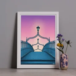 Dawn Dusk Ha'Penny Bridge Framed Print