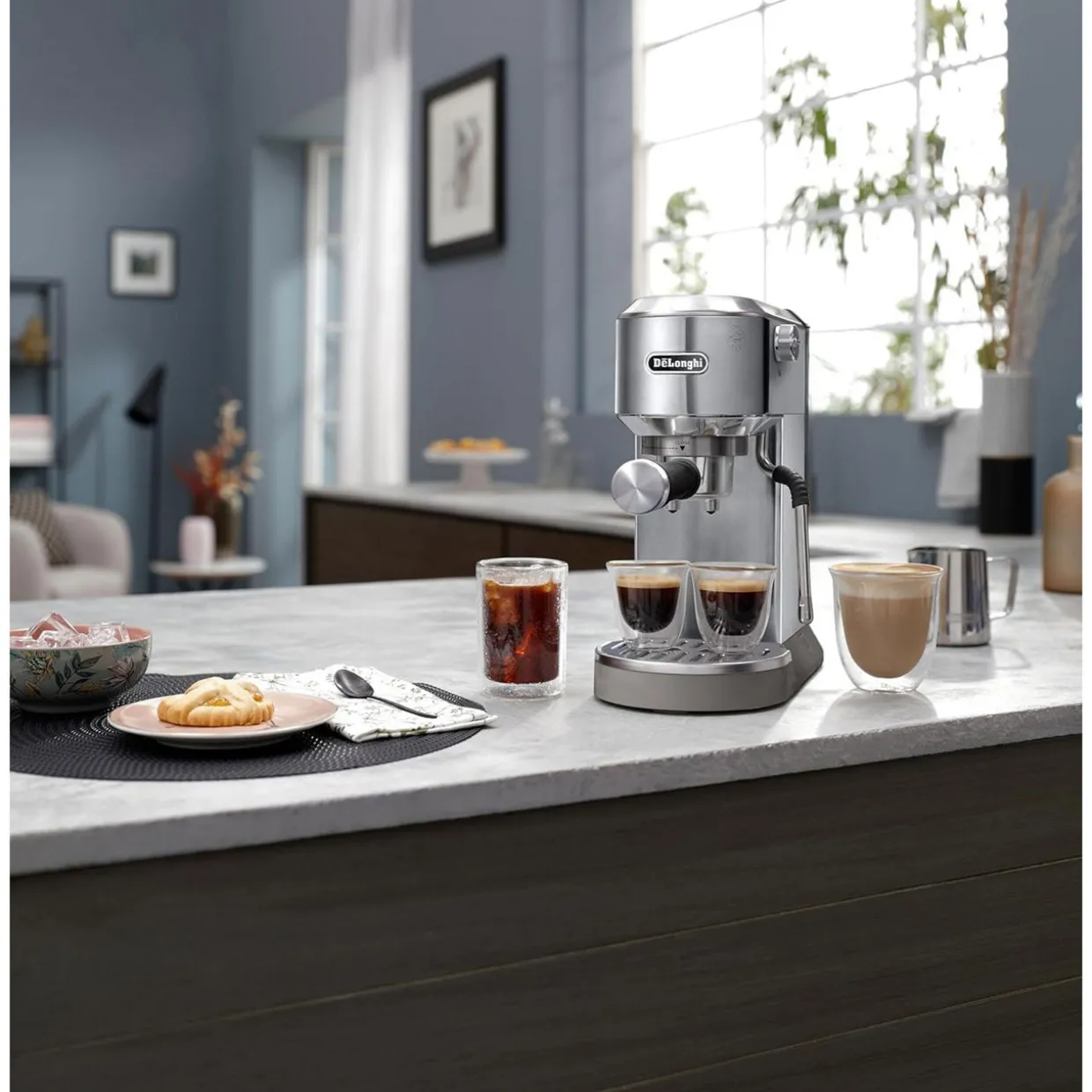 Dedica Duo Cold Brew Manual Pump Machine Silver