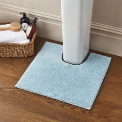 Deep Pile Pedestal Mat Soft Chambray