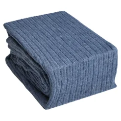 Denim Knitted Ribbed Bed Blanket