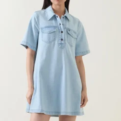 Denim Mini Shirt Dress