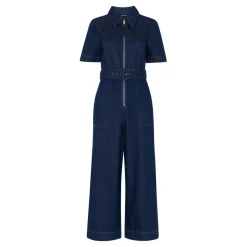 Denim Pintuck Jumpsuit