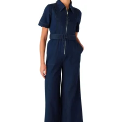 Denim Pintuck Jumpsuit