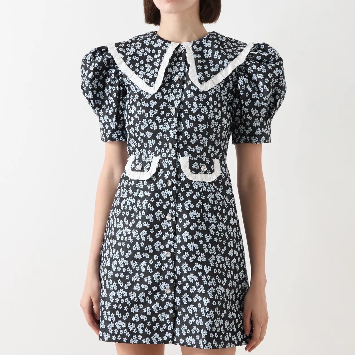 Ditsy Jacquard Mini Dress