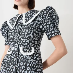 Ditsy Jacquard Mini Dress