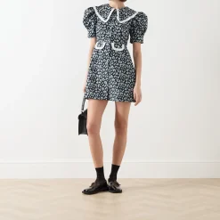 Ditsy Jacquard Mini Dress