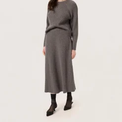 Ditta Ribbed Knit A-line Skirt