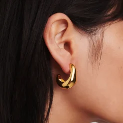 Dome Medium Hoop Earrings