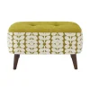 Donegal Small Velvet Stool Eske Yellow Olive