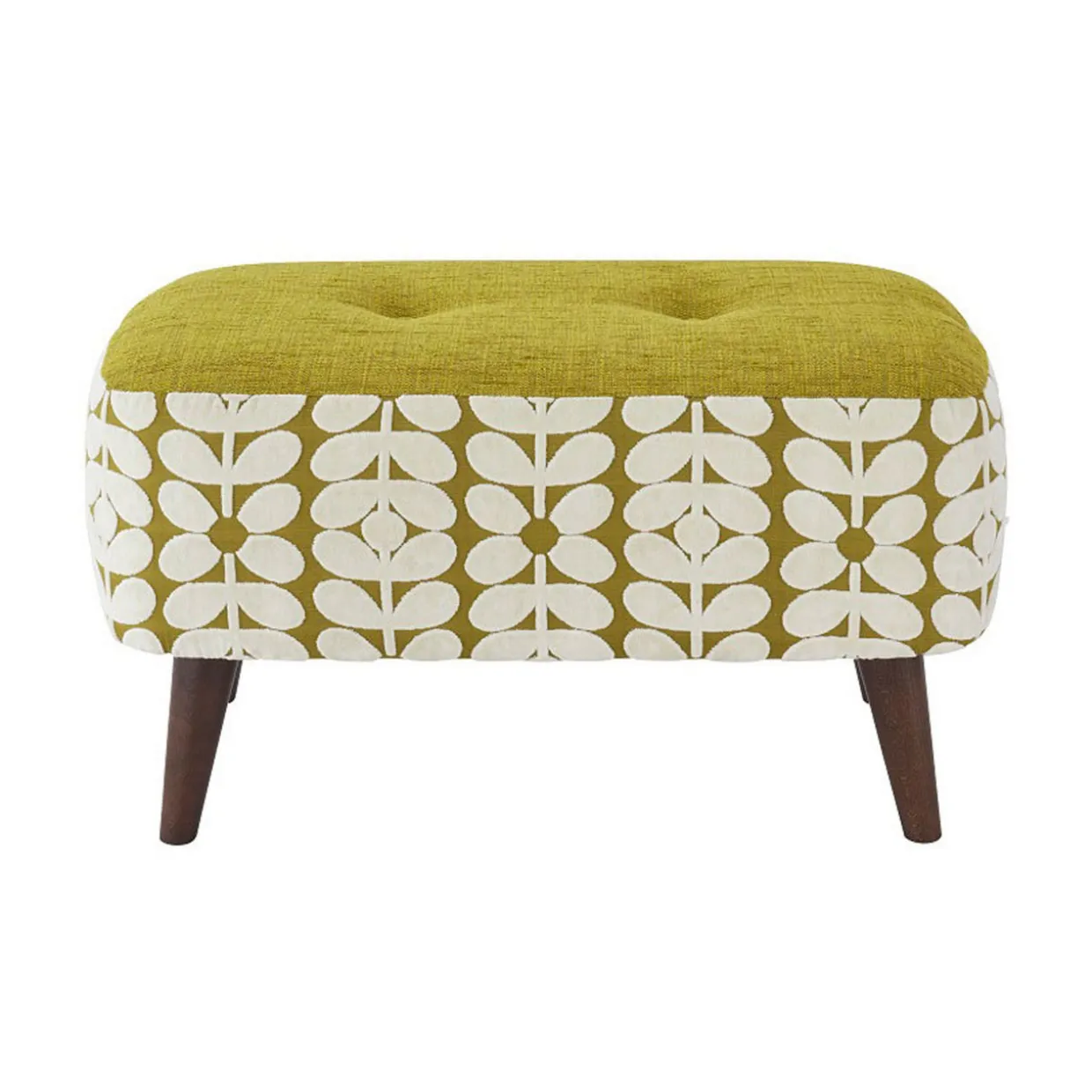 Donegal Small Velvet Stool Eske Yellow Olive