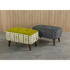 Donegal Small Velvet Stool Eske Yellow Olive
