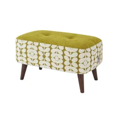 Donegal Small Velvet Stool Eske Yellow Olive