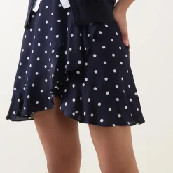 Dot Wrap Mini Skirt