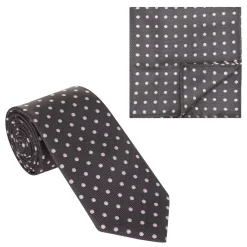 Dotted Textured Tie & Pocket Square