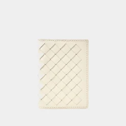 Double Fold Woven Leather Cardholder