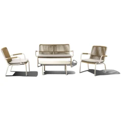Dover Garden Lounge Set Ivory White Coconut