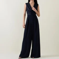 Draped Wide Leg Jumpsuit