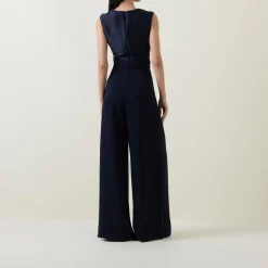 Draped Wide Leg Jumpsuit