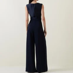 Draped Wide Leg Jumpsuit