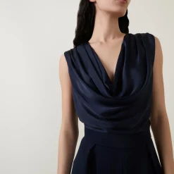 Draped Wide Leg Jumpsuit