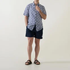 Drawstring Seersucker Swim Shorts