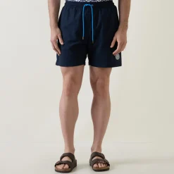 Drawstring Seersucker Swim Shorts