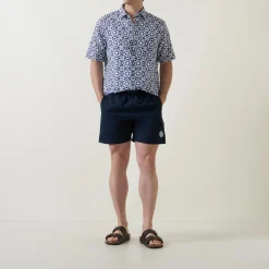 Drawstring Seersucker Swim Shorts
