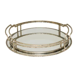 Drina Mirrored Tray, Set of Two