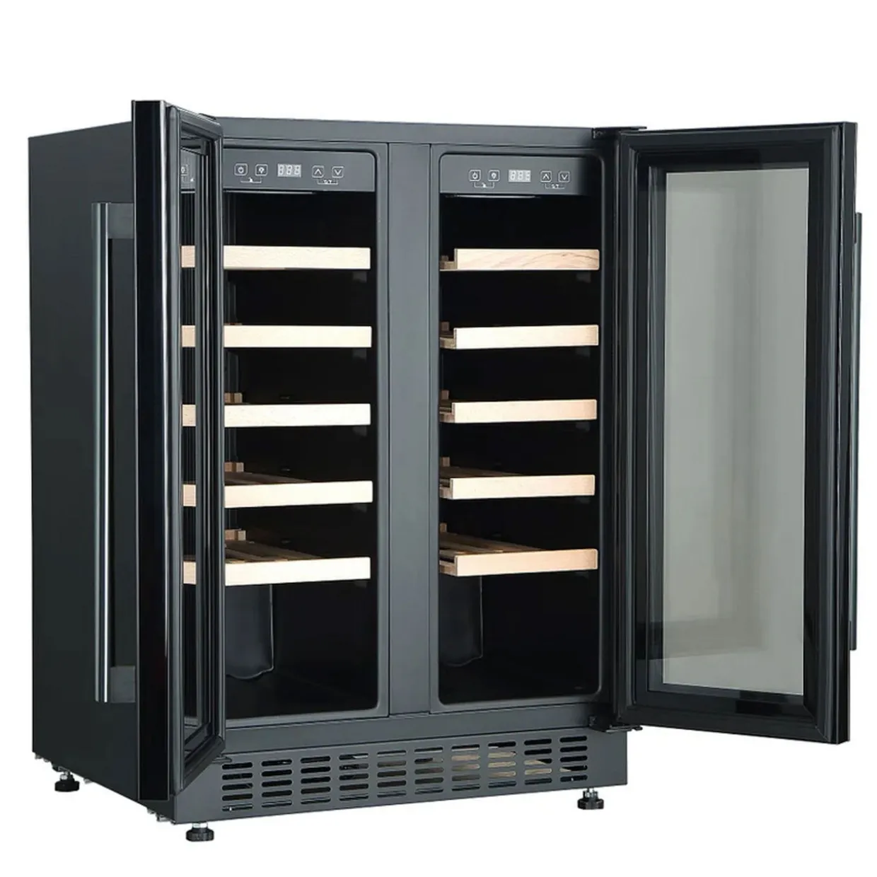 Dual Zone Wine Cooler 40 Bottles Black