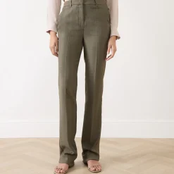 Edison Herringbone Straight Leg Trousers