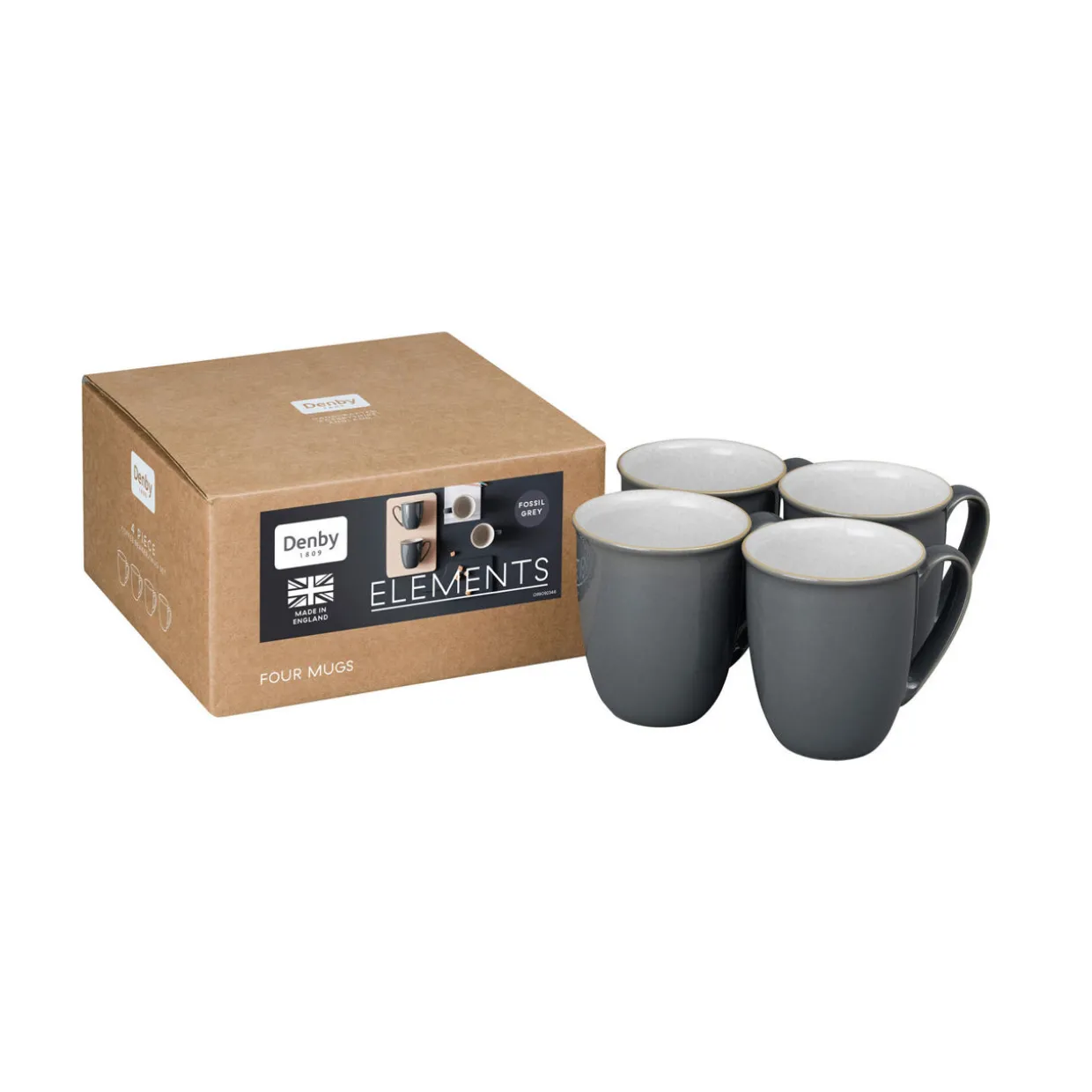 Elements Fossil Grey Set of Four Coffee Mugs