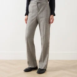 Elodia Herringbone Straight Leg Trousers