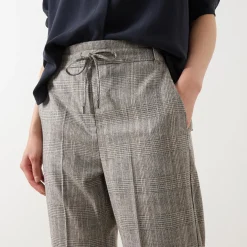 Elodia Herringbone Straight Leg Trousers