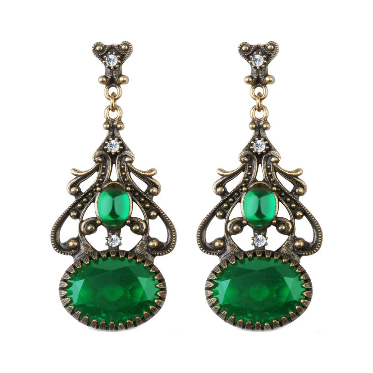 Embellished Fob Drop Earrings