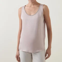 Embellished-Trim Tank Top