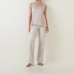 Embellished-Trim Tank Top
