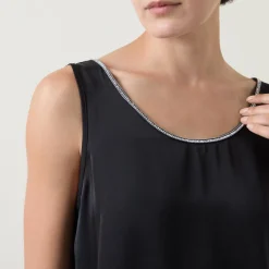 Embellished-Trim Tank Top