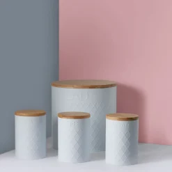 Embossed White Bread Bin