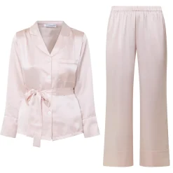 Emerald Tie-Fastening Silk Pyjama Set