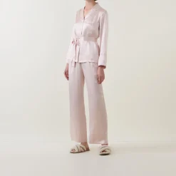 Emerald Tie-Fastening Silk Pyjama Set