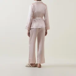 Emerald Tie-Fastening Silk Pyjama Set