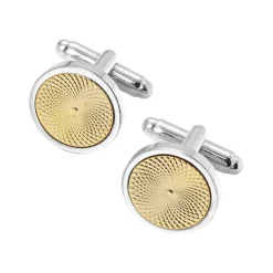 Engraved Centre Round Cufflinks