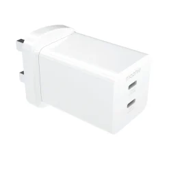 Essentials Duel USB-C 50w Plug White