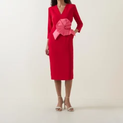 Everly Flower Appliqué Pencil Dress