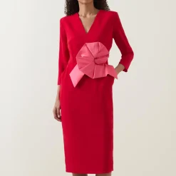 Everly Flower Appliqué Pencil Dress
