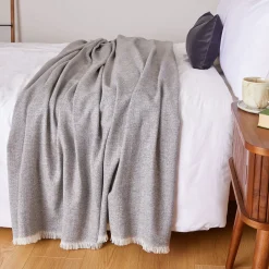 Extra Large Lambswool Throw Grey