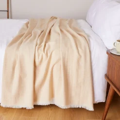 Extra Large Lambswool Throw Camel