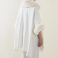 Faux Fur Trim Cape