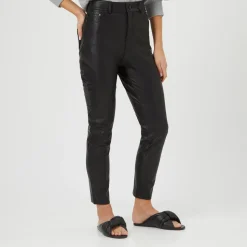 Faux Leather Five Pocket Leggings