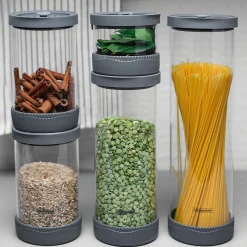 Five-Piece Glass Container Set with Vacuum lids